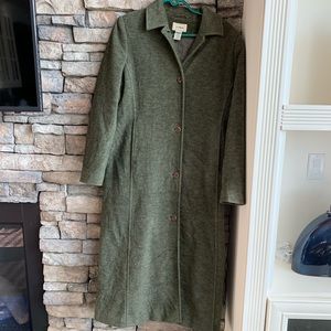 L. L bean | Sage wool blend duster coat